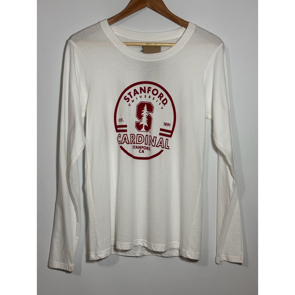 Stanford University Cardinal Long Sleeve T-Shirt College White Size M‎